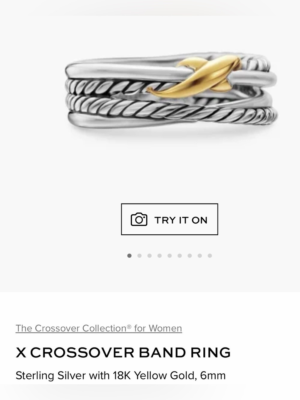 David Yurman X Crossover Ring - Size 8 - Authentic - Picture 8 of 15